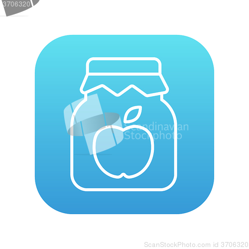 Image of Apple jam jar line icon.