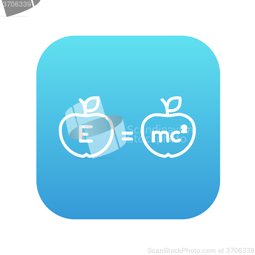 Image of Two apples with formulae line icon.