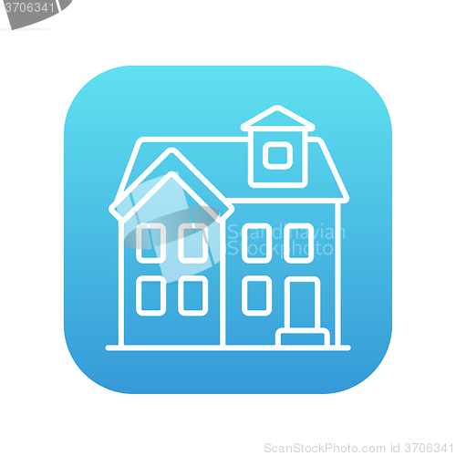 Image of Two storey detached house line icon.