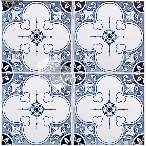 Image of Traditional Portuguese glazed tiles