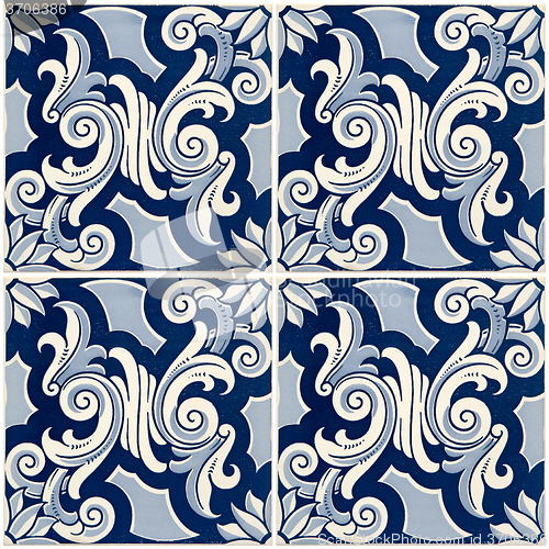 Image of Traditional Portuguese glazed tiles