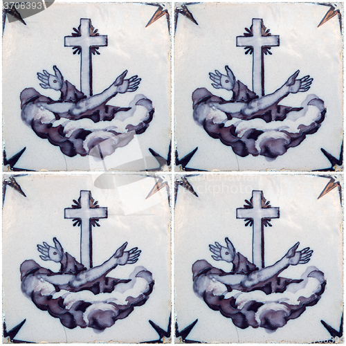 Image of Traditional Portuguese glazed tiles