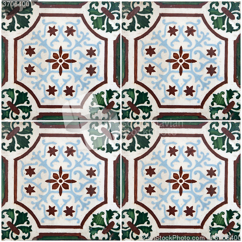 Image of Traditional Portuguese glazed tiles