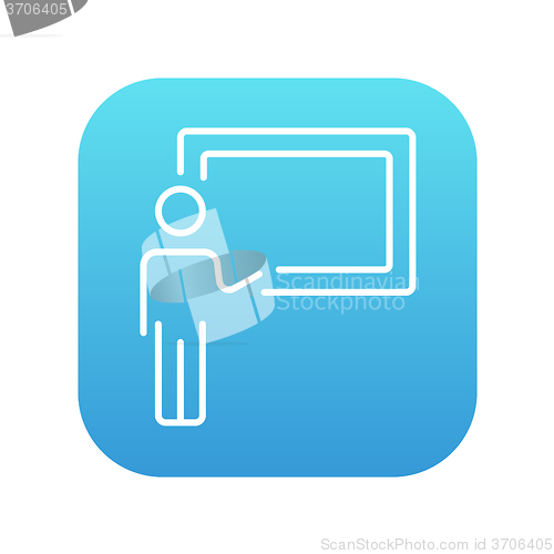 Image of Professor pointing at blackboard line icon.