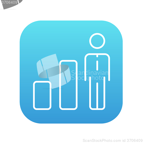 Image of Businessman and graph line icon.