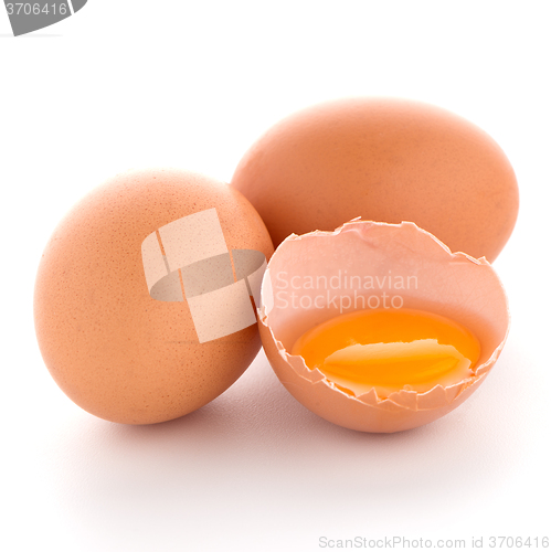 Image of Raw eggs isolated on white