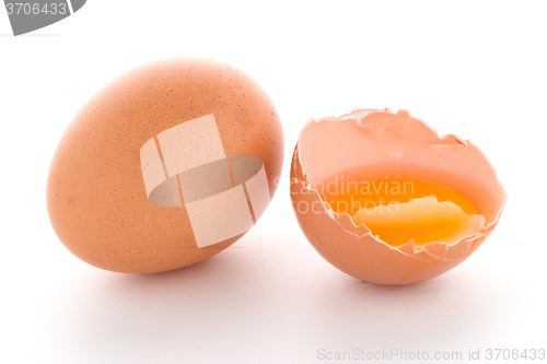 Image of Raw eggs isolated on white