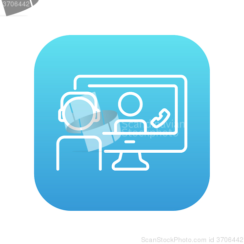 Image of Online education line icon.