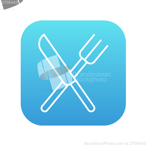Image of Knife and fork line icon.