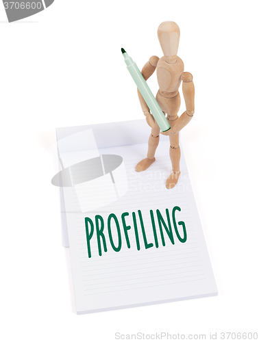Image of Wooden mannequin writing - Profiling