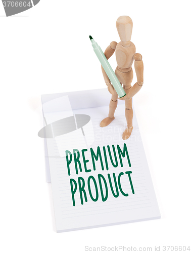 Image of Wooden mannequin writing - Premium product