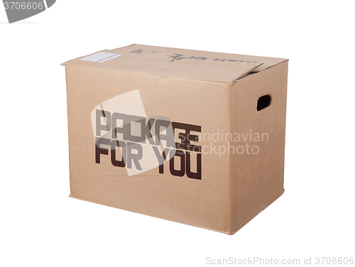 Image of Closed cardboard box, isolated