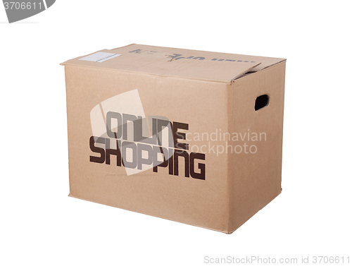 Image of Closed cardboard box, isolated