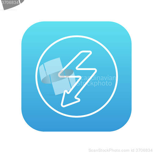 Image of Lightning arrow downward line icon.