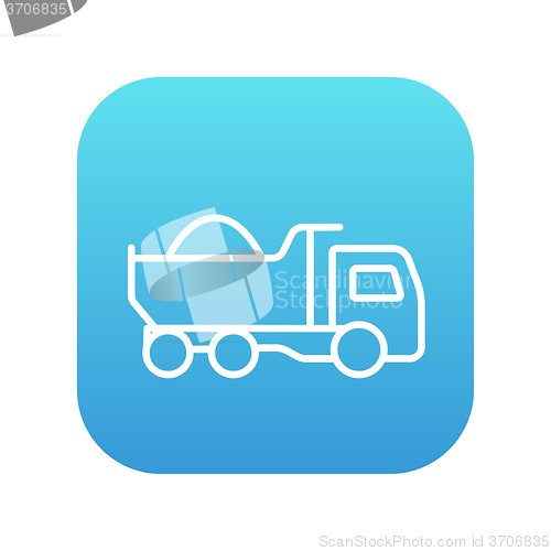 Image of Dump truck line icon.