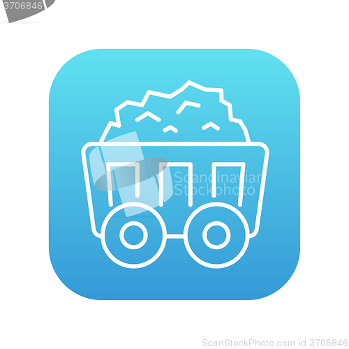 Image of Mining coal cart line icon.