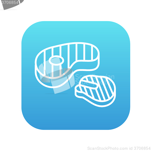 Image of Grilled steak line icon.