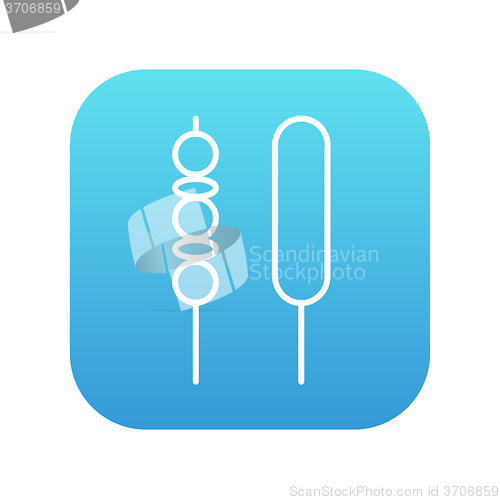 Image of Shish kebab line icon.