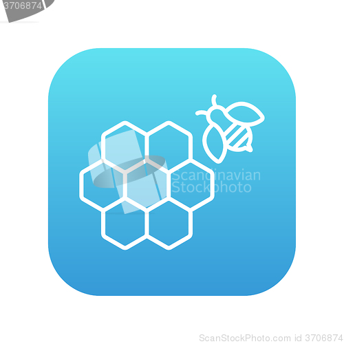 Image of Honeycomb and bee line icon.