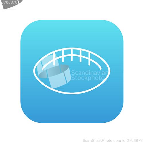 Image of Rugby football ball line icon.