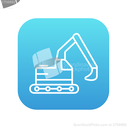 Image of Excavator line icon.