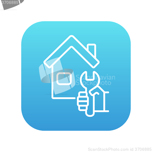 Image of House repair line icon.