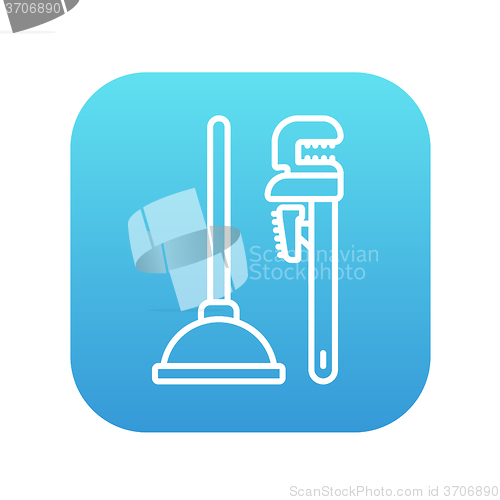 Image of Pipe wrenches and plunger line icon.