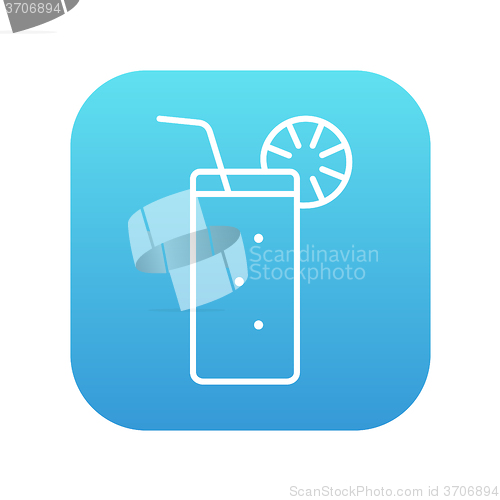 Image of Glass with drinking straw line icon.