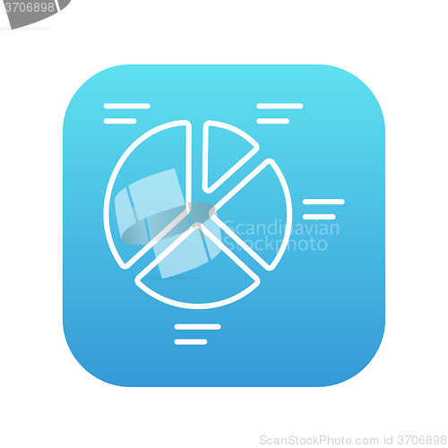 Image of Pie chart line icon.