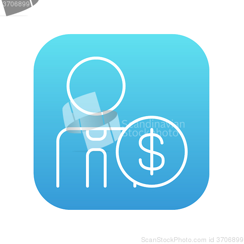 Image of Man with dollar sign line icon.