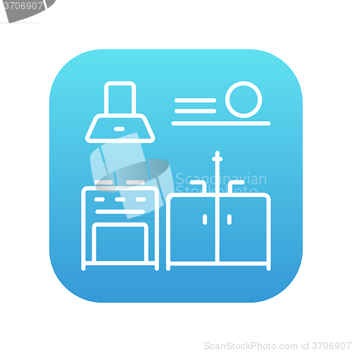 Image of Kitchen interior line icon.