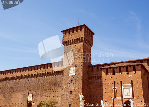 Image of Retro look Castello Sforzesco Milan