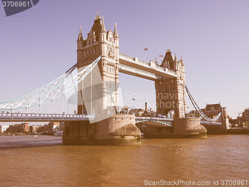 Image of Retro looking Tower Bridge in London