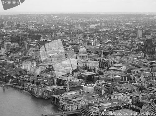 Image of Black and white Aerial view of London