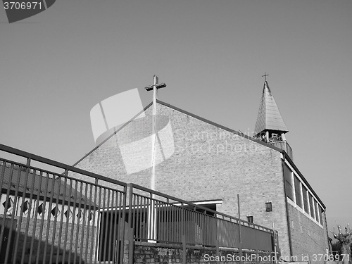 Image of Black and white Cavagnolo parish church