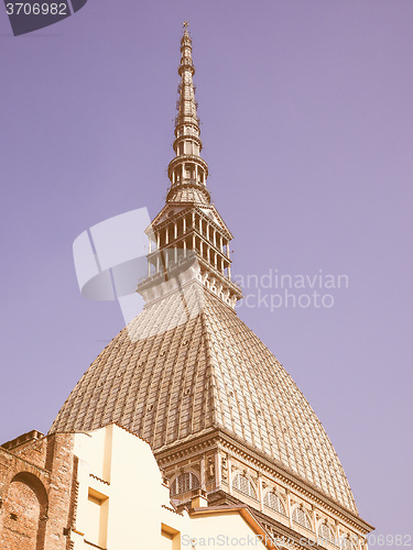 Image of Retro looking Mole Antonelliana Turin