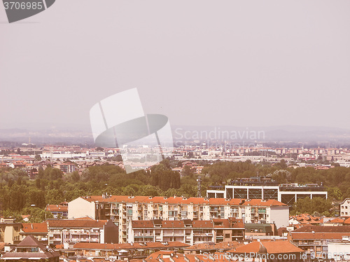 Image of Retro looking Aerial view of Turin