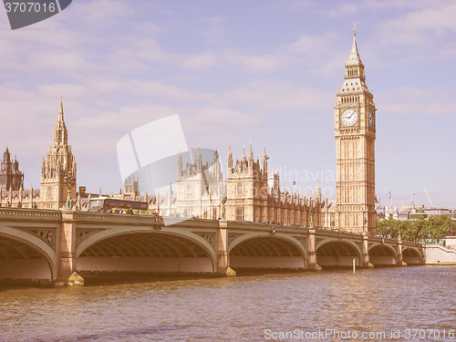 Image of Retro looking Houses of Parliament in London