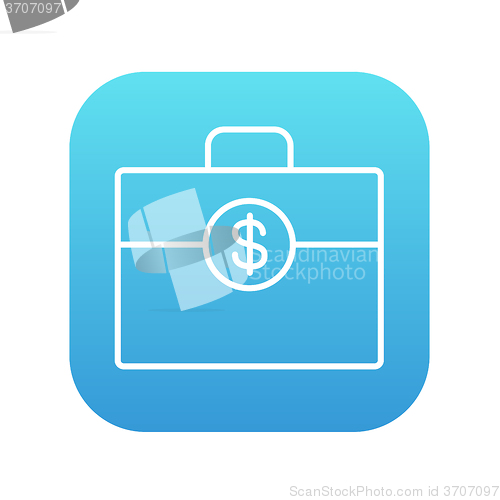 Image of Suitcase with dollar symbol line icon.