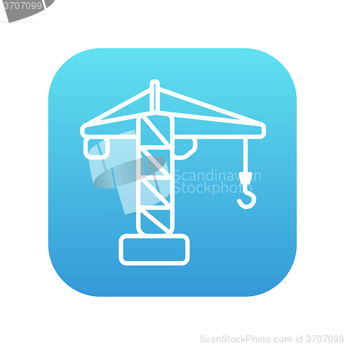 Image of Construction crane line icon.