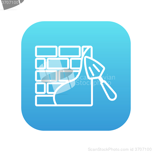 Image of Spatula with brickwall line icon.