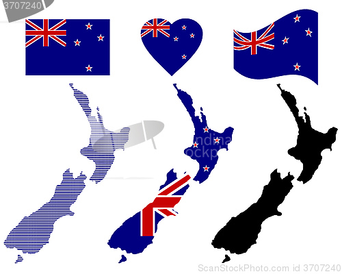 Image of map of New Zealand