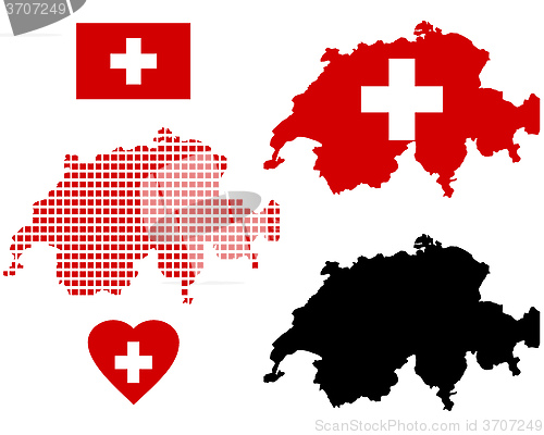 Image of map of Switzerland