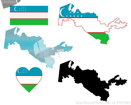 Image of map of Uzbekistan