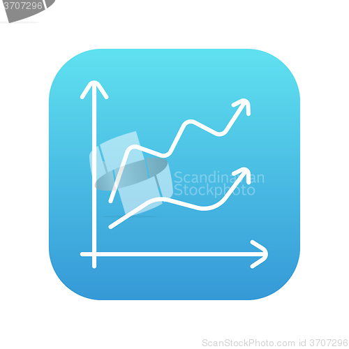 Image of Growth graph line icon.