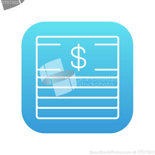 Image of Stack of dollar bills line icon.