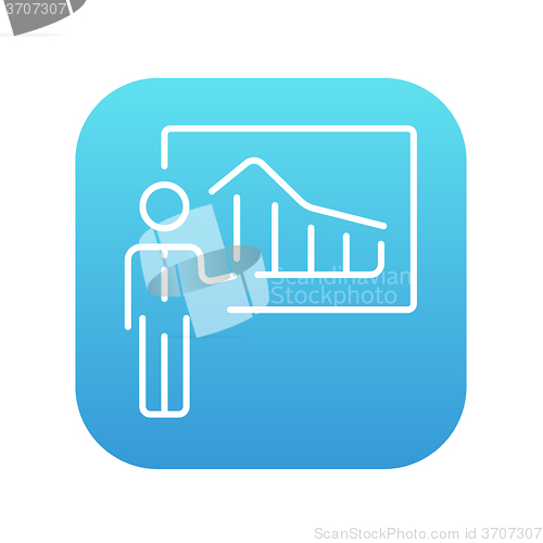 Image of Businessman with infographic line icon.