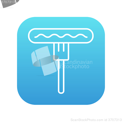 Image of Sausage on fork line icon.