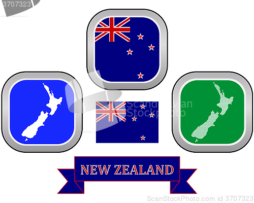 Image of map of New Zealand