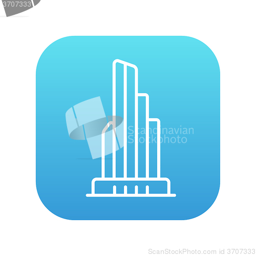 Image of Skyscraper office building line icon.